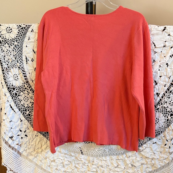 Sigred Olsen Coral V-Neck Button Detail Top Size XL - Picture 7 of 9